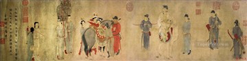350 人の有名アーティストによるアート作品 Painting - 楊貴妃が馬に乗る古い墨